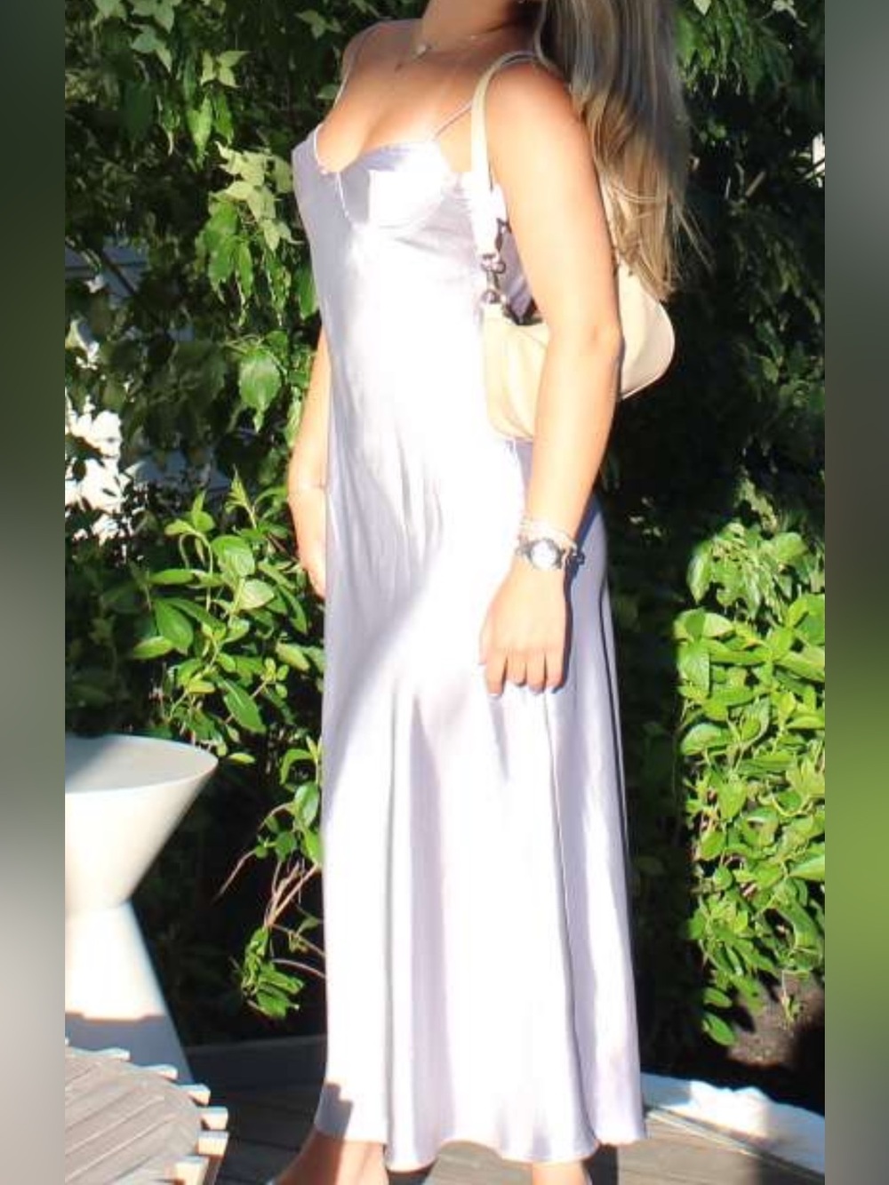 Zara grey satin dress